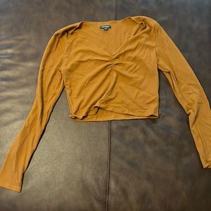 Target burnt orange long sleeve crop top